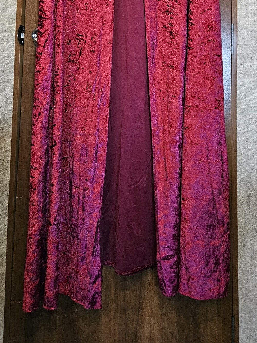 Spirit Halloween Hooded Robe Red, Burgundy, Velvet - Picture 2 of 5